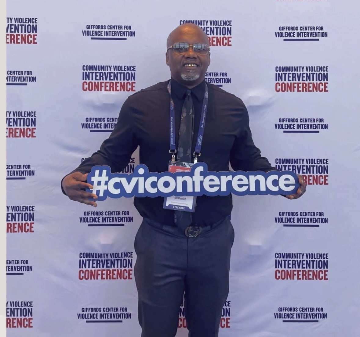 Marcel McDaniel at the Giffords Center Community Violence Intervention Conference.